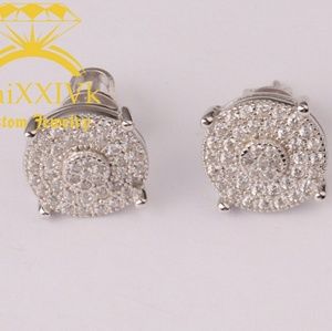 Iced Out 3 Stripe 925 Silver Studded Earrings